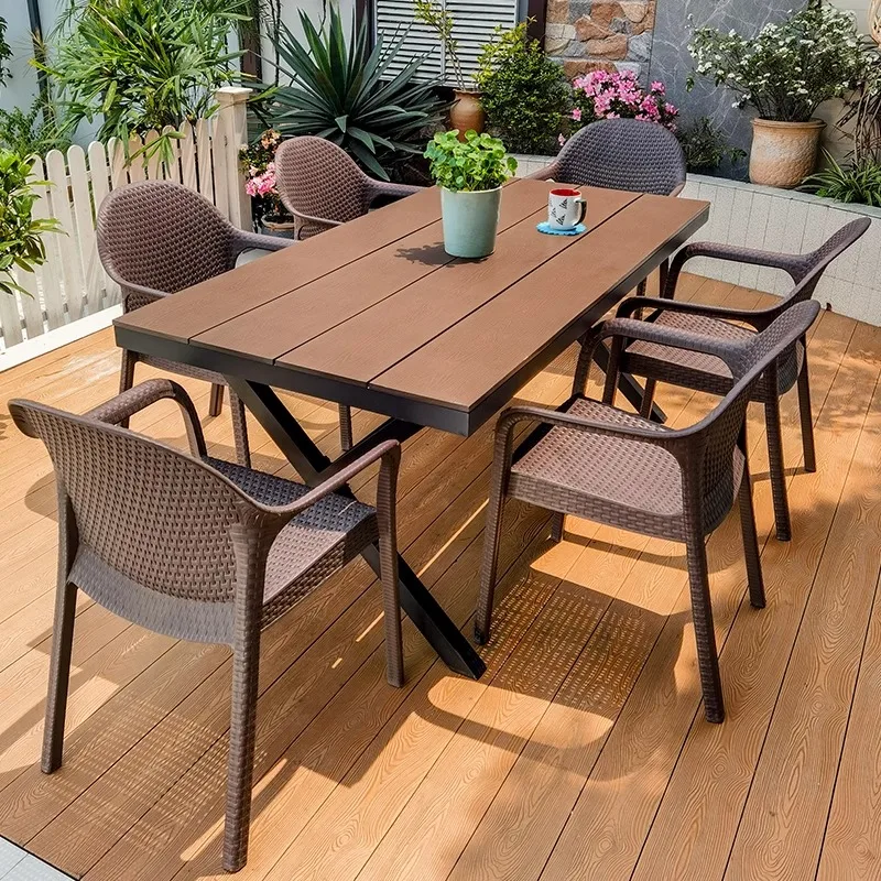 

small-sized apartments, furniture garden, imitation rattan chair, waterproof and sunscreen, outdoor commercial exterior, lei