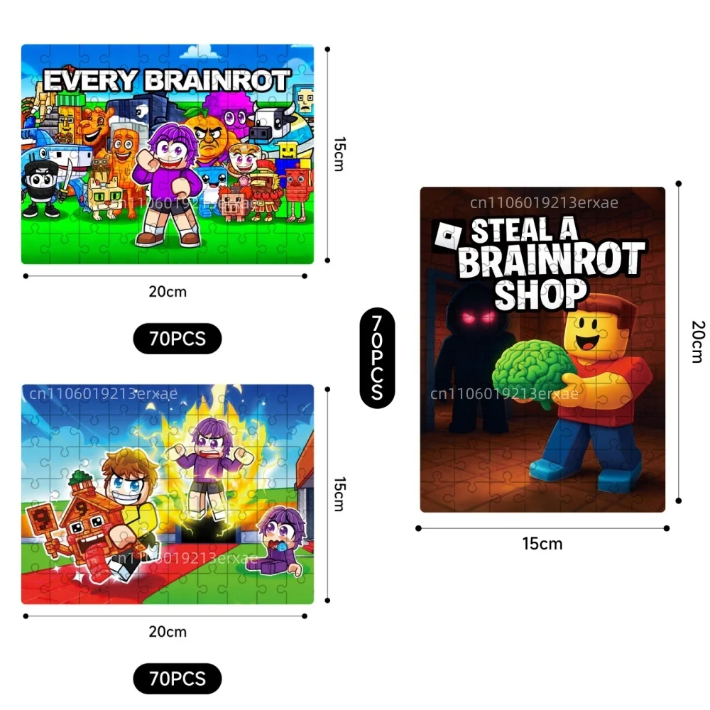 Steal A Brainrot Jigsaw Puzzle 3d Board Game Italian Brainrot 67 House 9 Job Adults Fun Toys For Children Art Personalized Gift