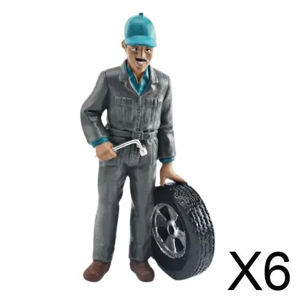 6 figurine di personaggi in miniatura per decorazioni da scrivania e paesaggistiche