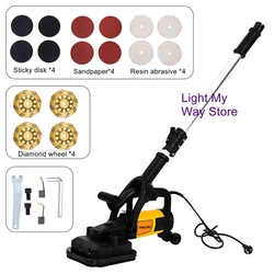 Handheld Rough Grinder with Extension Pole Wall Plasterer Spatula Cement Wall Concrete Floor Rough Grinder