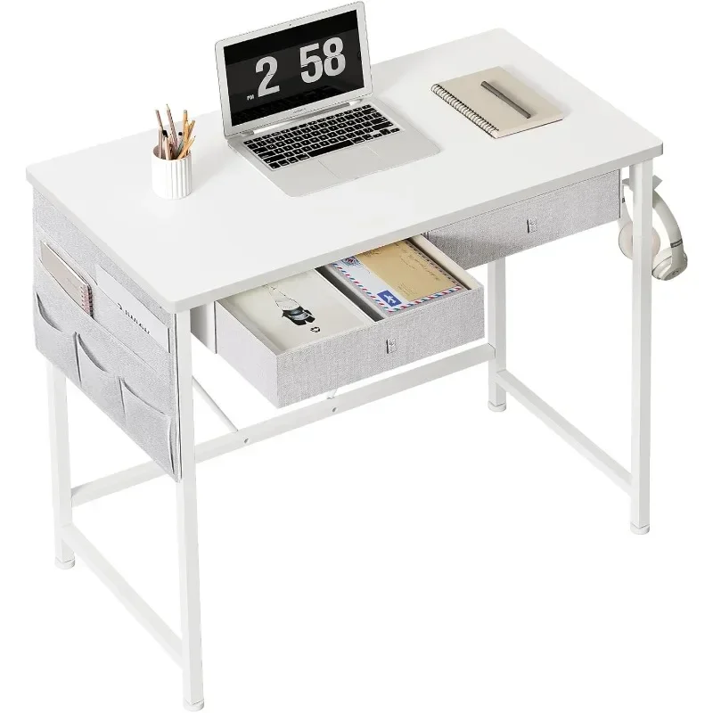 

MAIHAIL Maihail Small Desk with Drawers, Computer Desk, Writing Desk Suitable for Small Space, Easy To Assemble,