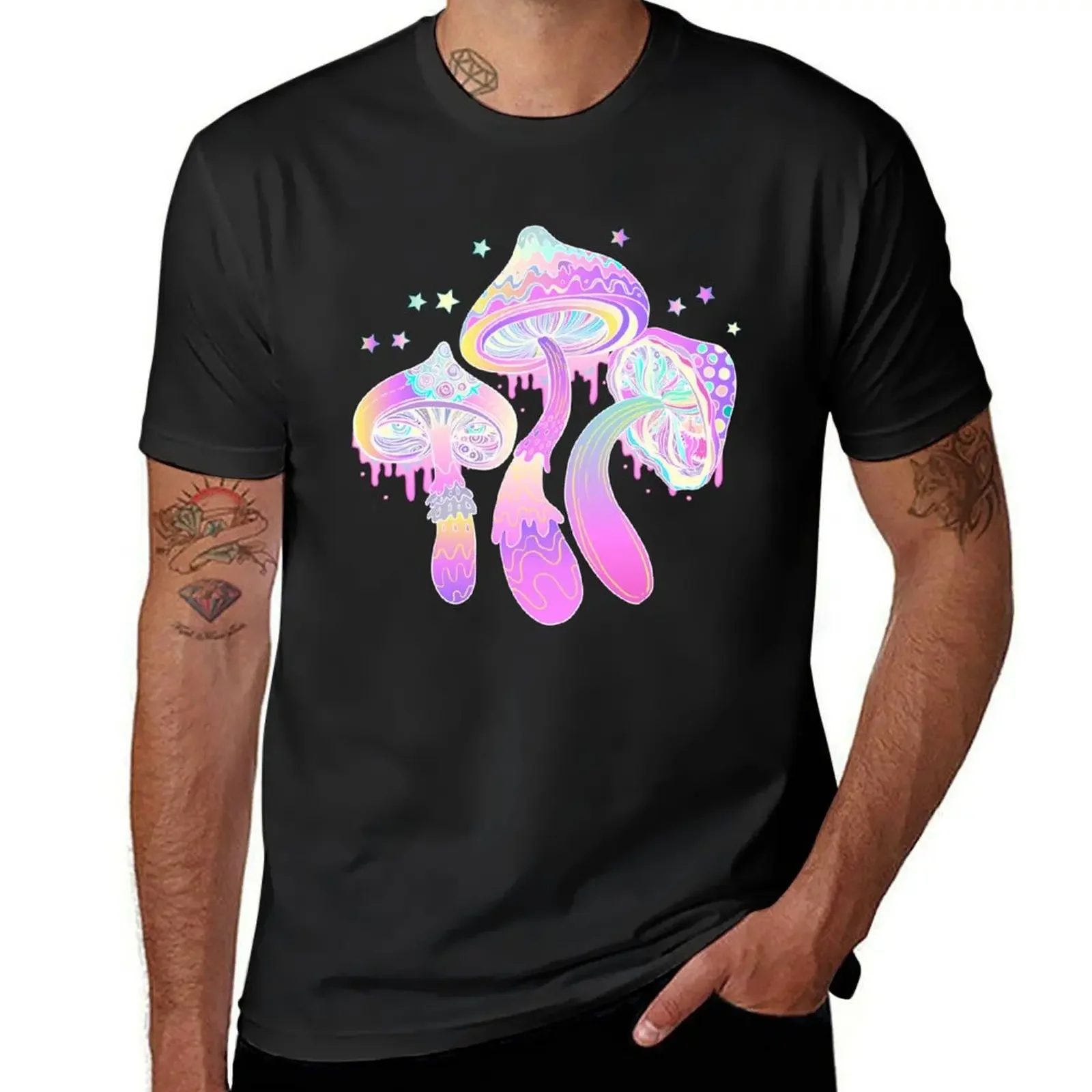 Magic mushrooms pattern T-Shirt graphic tee shirt summer top tops plus size tops mens designer clothes