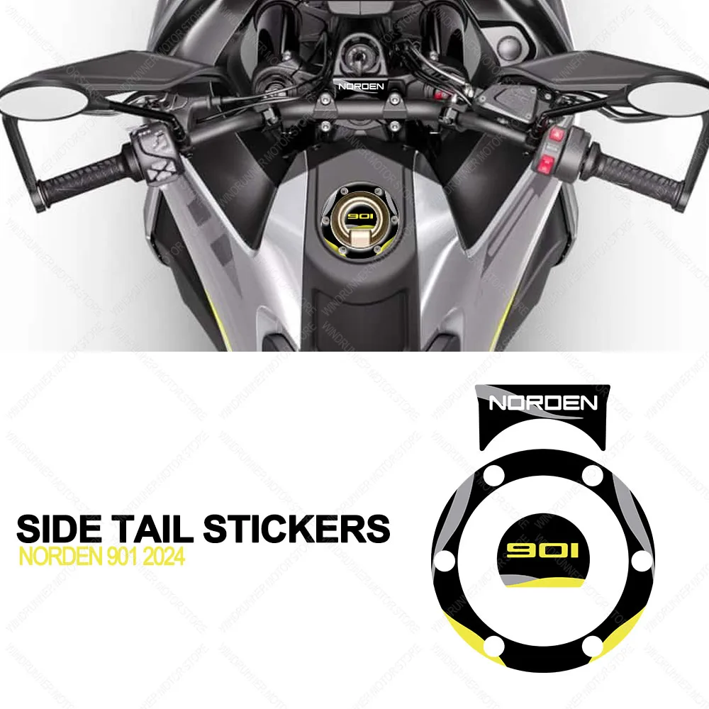 

For Husqvarna Norden 901 2024 Motorcycle Accessories Waterproof Sticker Fuel Cap Key Sticker 3D Resin Protective Sticker