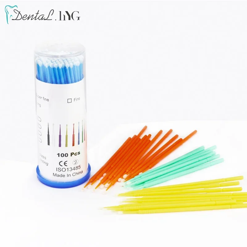 100PCS/Bottle Microbrushes Disposable Micro Applicators Sticks Mascara Eyelashes Extension Makeup Brushes Dental Materials