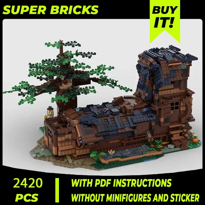 Moc Building Blocks medievale modulare fiaba scarpa casa mattoni tecnici assemblaggio fai da te giocattolo di natale per regalo di festa del bambino