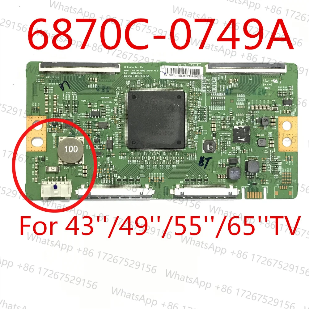 Плата 6870C-0749A для телевизора LC650EQL-SLA1, 120 Гц, 4K, логическая плата, оригинальное оборудование для дисплея, V18 UHD 6870C 0749A