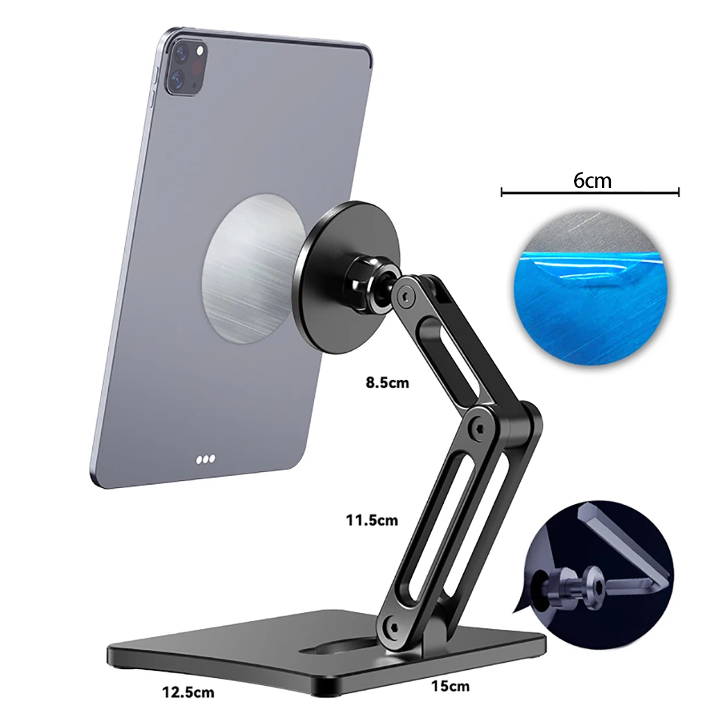 Strong Magnetic Tablet Stand Holder Desk Metal Bracket Foldable Mount for Ipad Pro Xiaomi Samsung Huawei Apple Tablet Pad Kinder