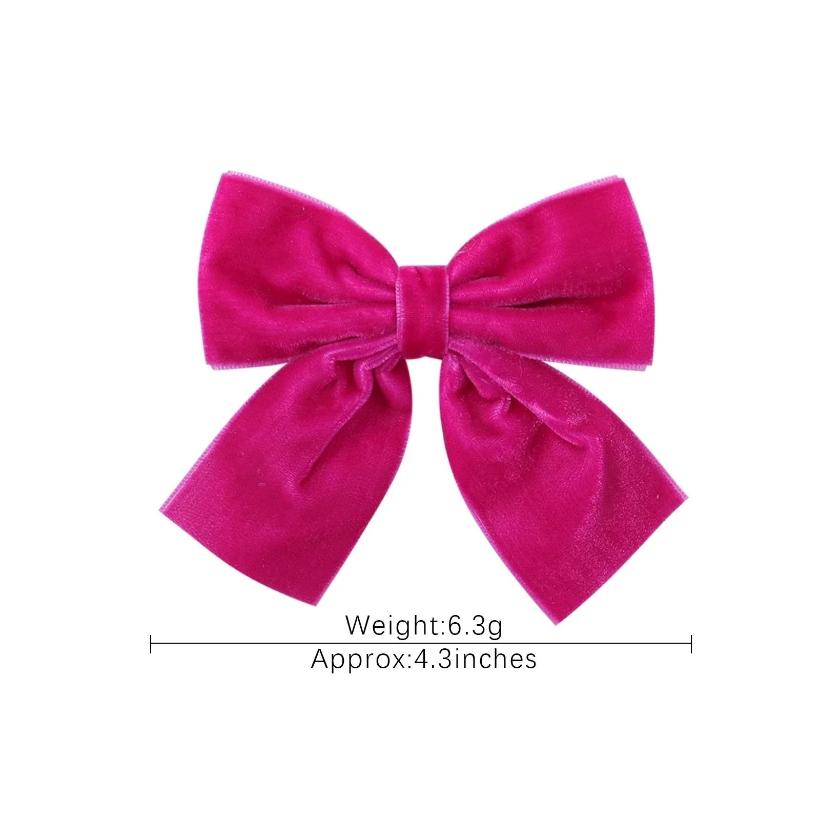 4.3Inch Solid Velvet Bows Hair Clip For Girl Hair pin New Handmade Bowknot With Clips Headwear Kids Hair Accessories Wholesale