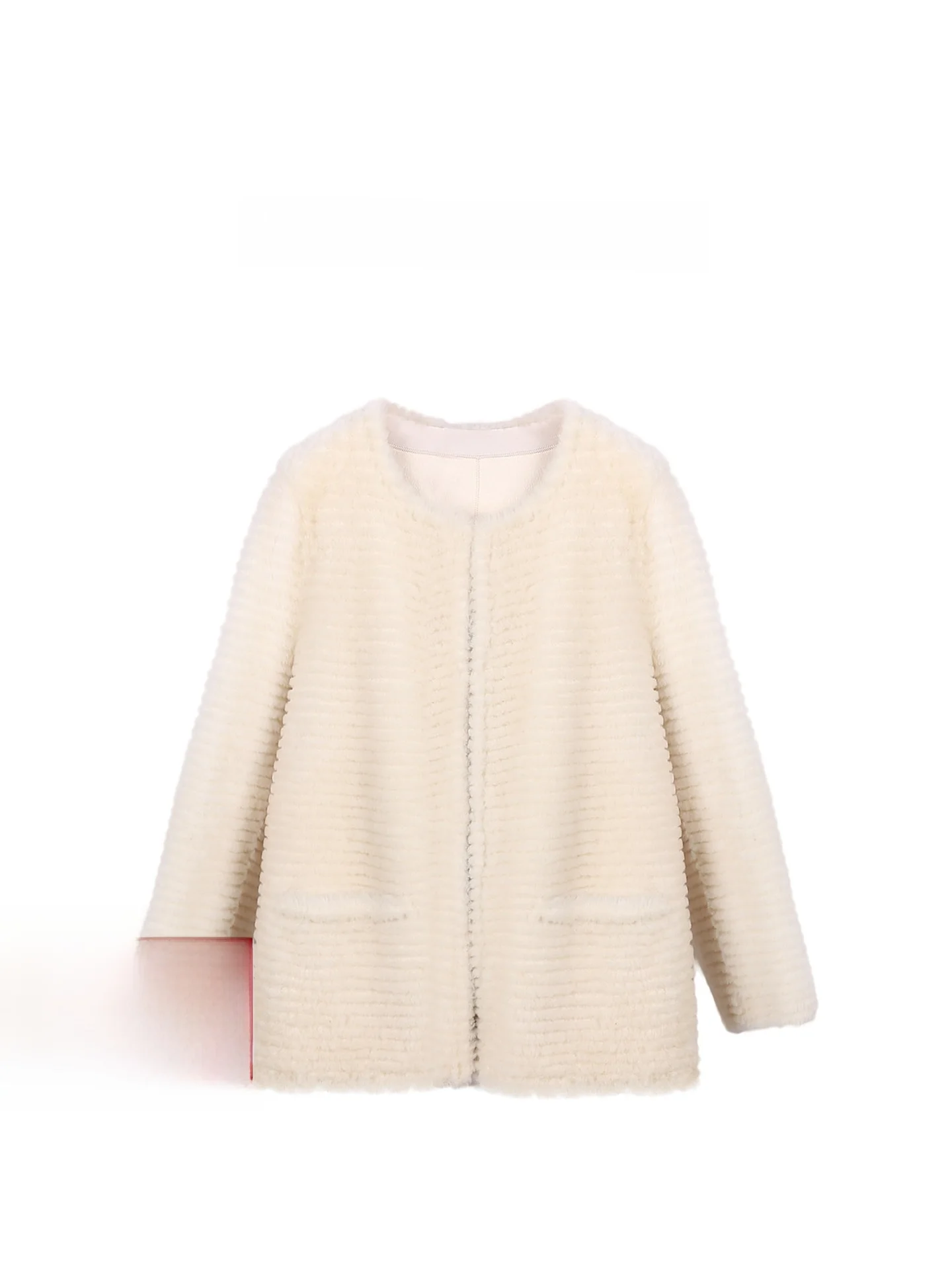 

Deessesicile Australian Tuscany Lamb Fur Coat Women's Mid-Length Jacket Fur Skin Integrated Long Sleeve round Neck Coat