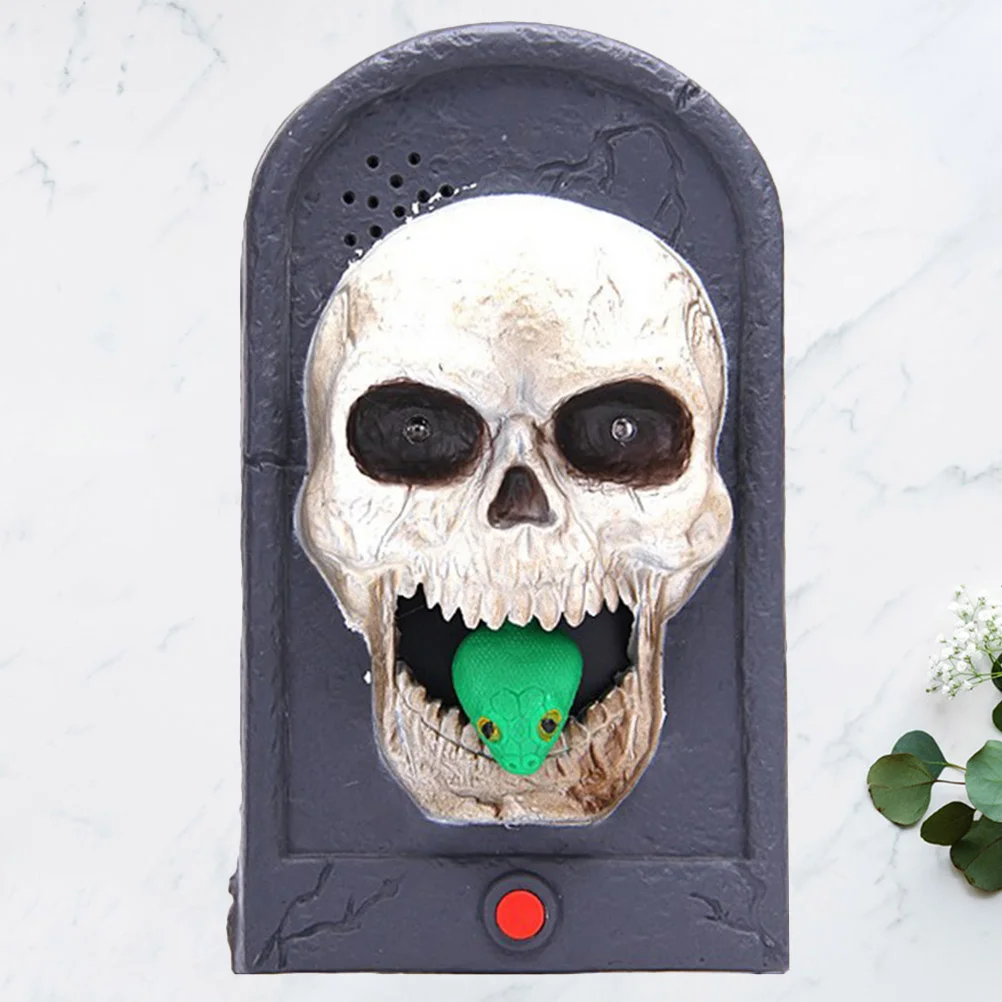 

1Pcs Halloween Doorbell Glowing Skull Witch Scary Haunted House Decoration Light Up Ring Doorbell Eerie Sound Effect Fun Party