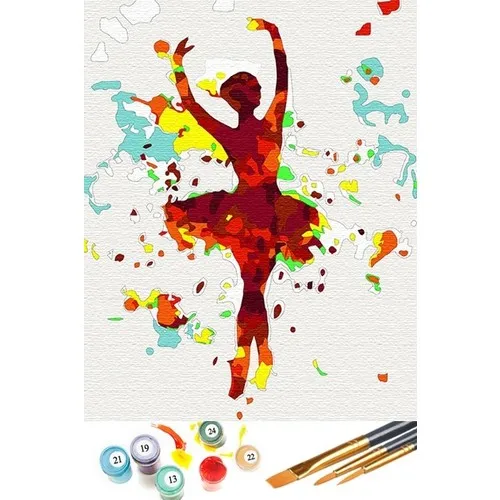 Tabdiko Painting By Numbers Red Women Ballerina 40*50 cm Canvas Print Painting Set