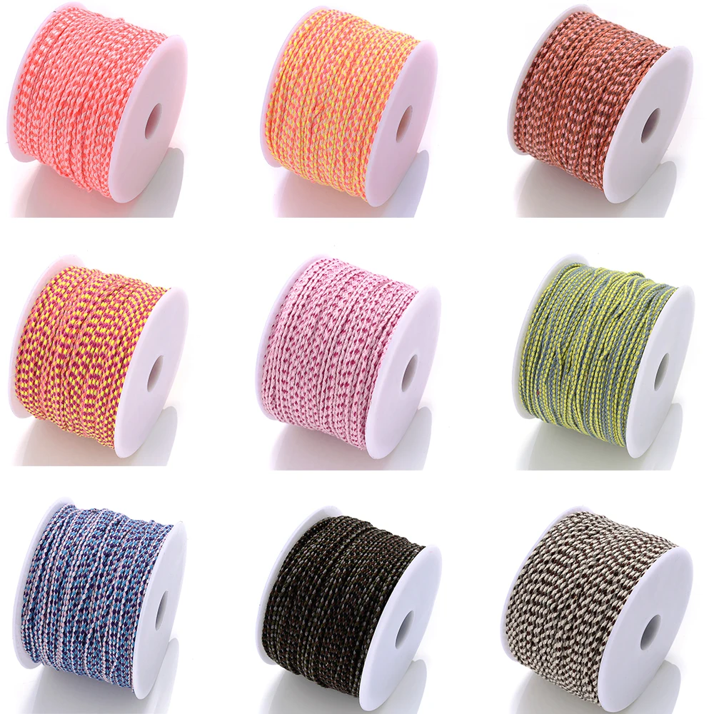 10Meters/Bag 2mm Multicolor Braided Cotton Cord Woven Thread String For Jewelry Making Lanyard Necklace Bracelet  Accessories