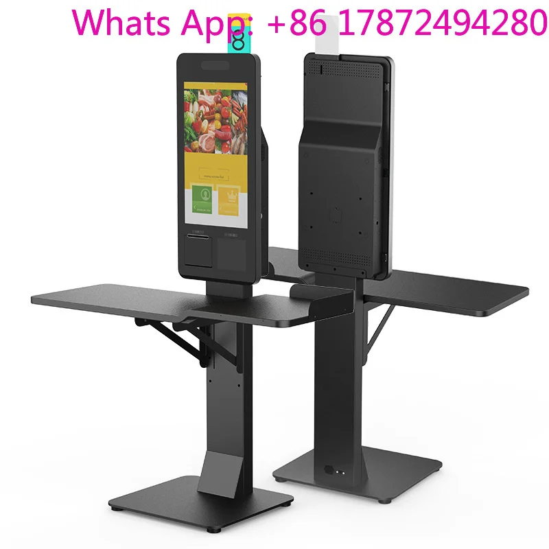 SCS-2700 Vertical POS System, Touch Screen Self-Checkout Machine with Printer and Barcode Scanner for Retail