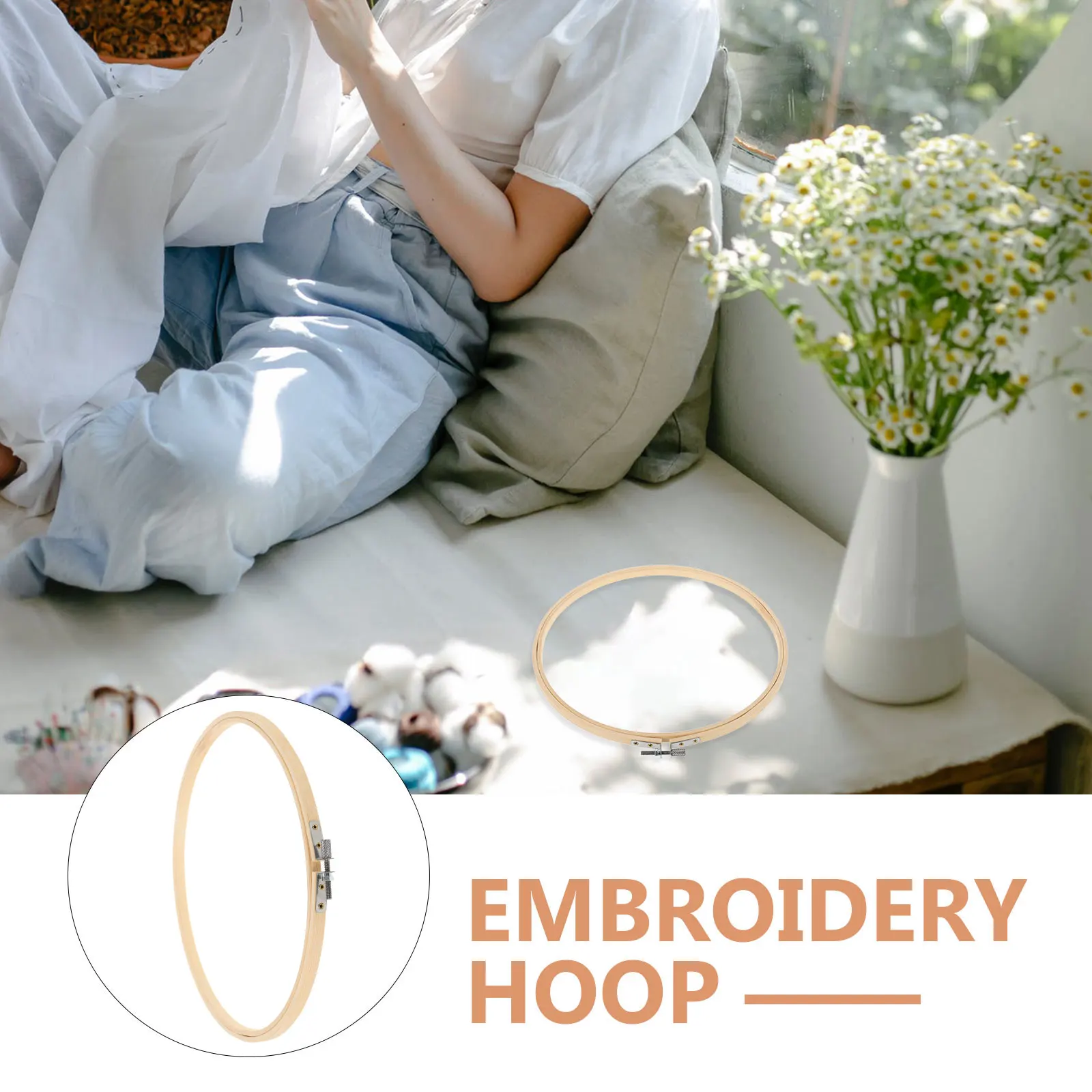 

1pc 26Cm Bamboo Embroidery Hoop Kit Diy Stitching Ring For Cross Stitch Quilting Wall Decor Craft Beginner Gift Embroidery