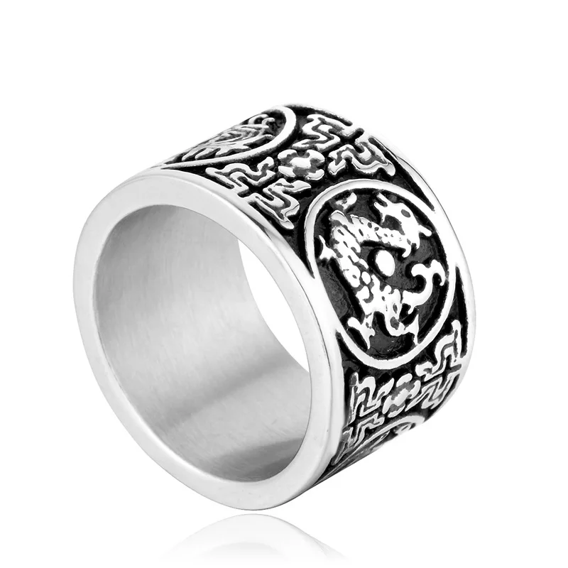 Hot sale Gold Silver color Animals Ring-Chinese Ancient Four Mythical Creatures-for Men Jewelry