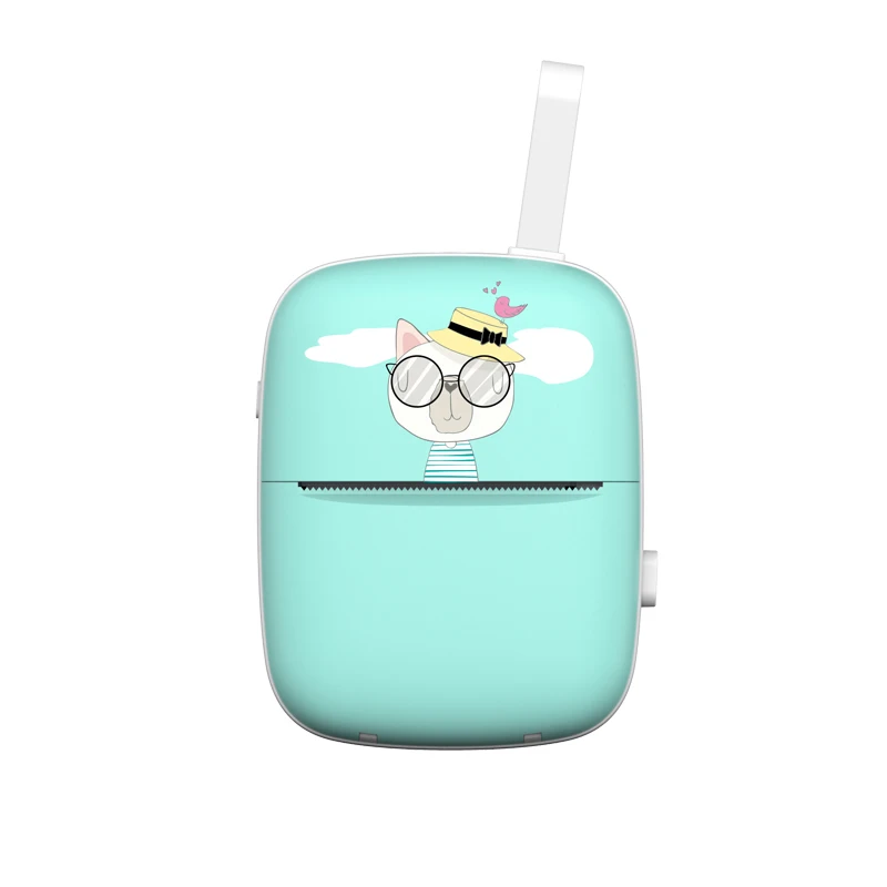 Portable Mini Inkless Thermal Label Sticker Photo Printer Handheld Receipt Cat Memo Printer Machine USB Interface Color Style