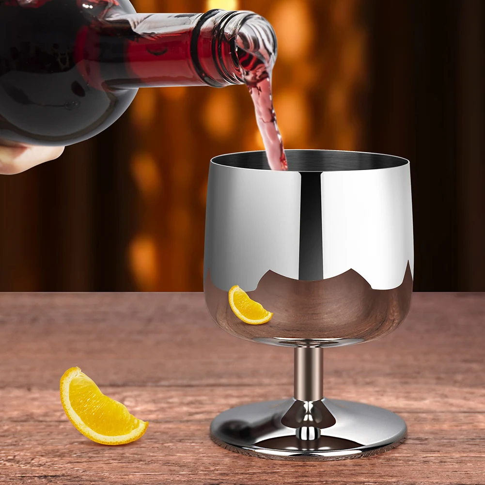 

Stainless Steel Wine Glass Stainless Steel Stemmed Goblets Drinkware For Dinner Party