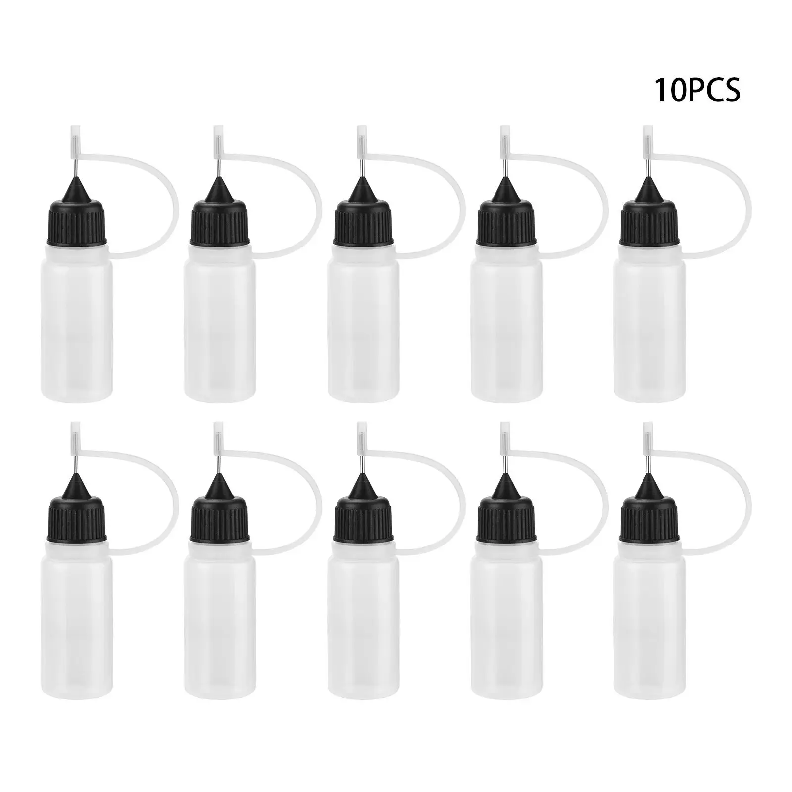 10pcs 10ml Empty Tip Needle Applicator Glue Bottles with Needle Precision Tip Applicator Bottle Tattoo Ink Separate Bottles