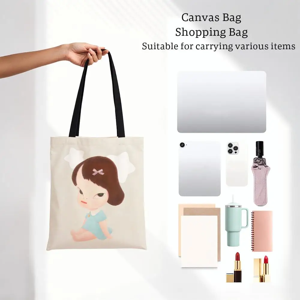 art character Y-Yoshitomo Nara Storage Bags Printed Series Shoulder Bag Portable Daily Lightweight Tote Bag