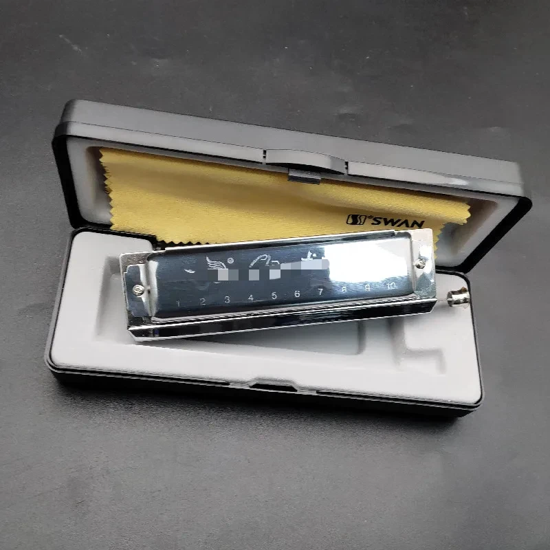 

SW1040 Silver Color 10 Holes 40 Tones Chromatic Harmonica Changeable Tones Musical Instrument Woodwind