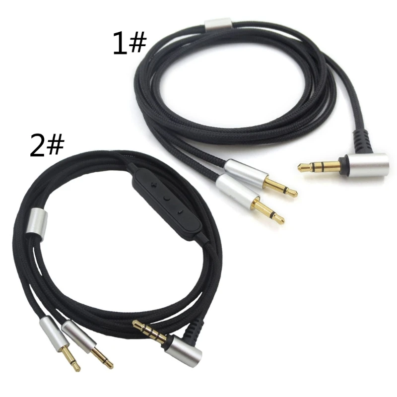 AUX Cable Cable 3 Plugs 3.5mm to 2.5mm Extension Replacement with Tuning Function for HD202 HD477 HD497