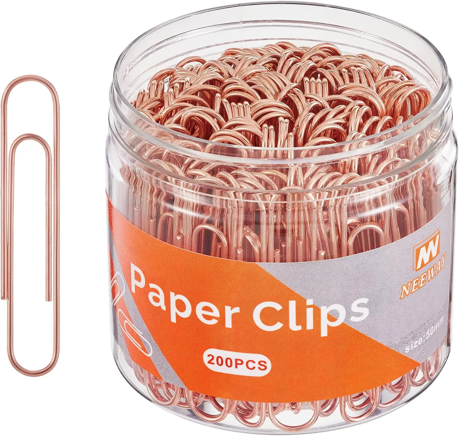 

Jumbo Paper Clips 2 Inch, 200 Count Rose Gold, for Office School Supplies with Strong Hold
