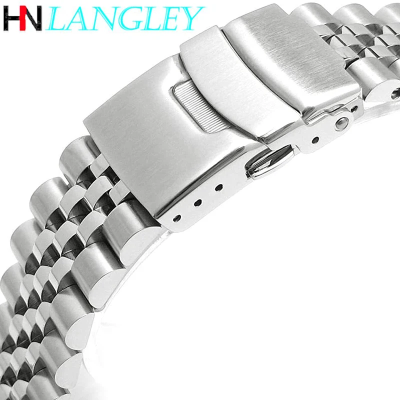 Quick Release Remove Links Screw Design Stainless Steel Watch Band Premium Solid Buckle 20mm 22mm 24mm Bull Ring Watch Strap