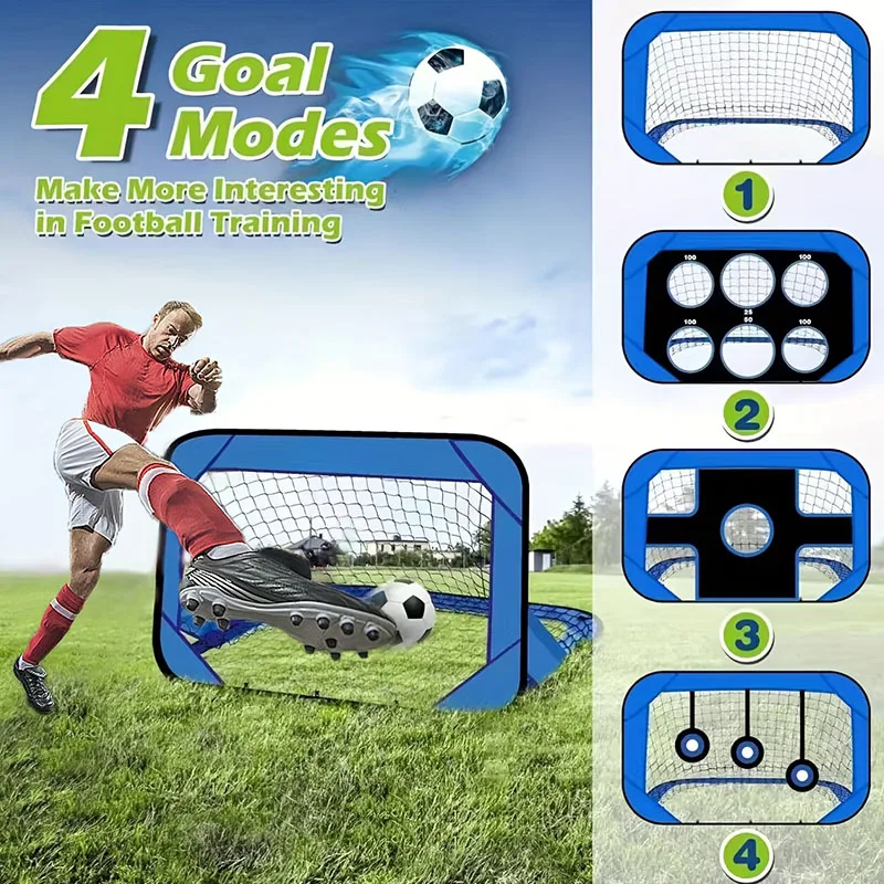 

4 Modes Pop Up Soccer Goal Net 4 in 1 Foldable Football Goal Indoor Outdoor for Improving Passing and Shooting Accuracy