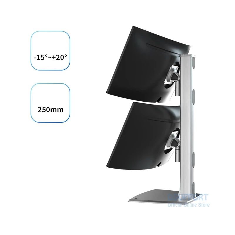 

Hot sell 24-49 Inch Desktop Stand New Aluminum Alloy Dual Monitor Holder Full Motion Height Adjusting Max 12 Kgs Loading Monitor