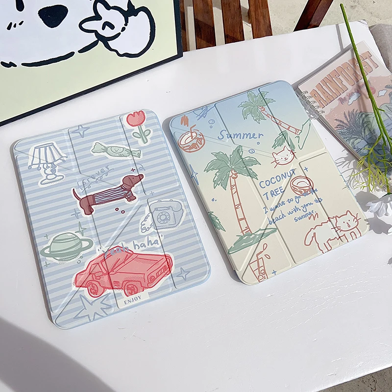 

Case for IPad 5th 6th 7th 8th 9th 10th 11th Generation for Ipad Air 3rd 4th Mini A17 Pro 11 12.9 13 Inch M2 M3 M4 Summer Cute