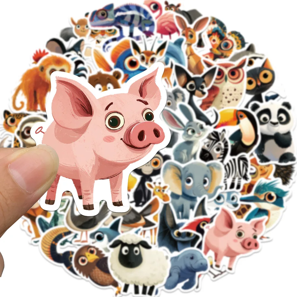 10/25/50pcs Cartoon Big Eyes Animals Stickers for DIY Kids Decor Suitcase Water Bottle Phone Laptop Skateboard Scrapbooking