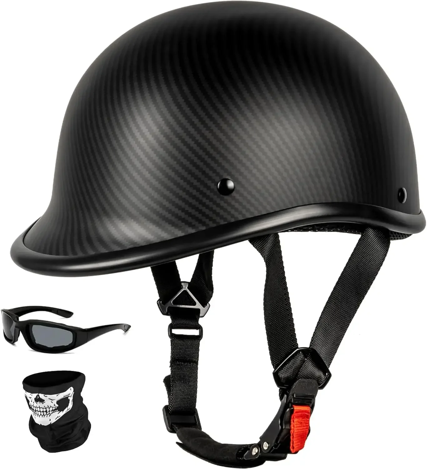 

DOT Approved Vintage Lightweight Low Profile Motorcycle Half Helmet - Open-Face Half-Face Helmet