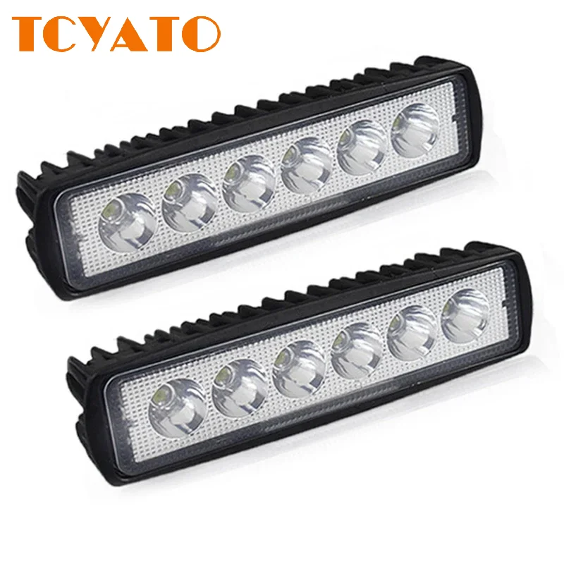 

TCYATO 18w 6 LED Car Work Light Bright Spotlight Universal Offroad Automobile Truck Driving Fog Headlights DRL Driving Lamp 12V