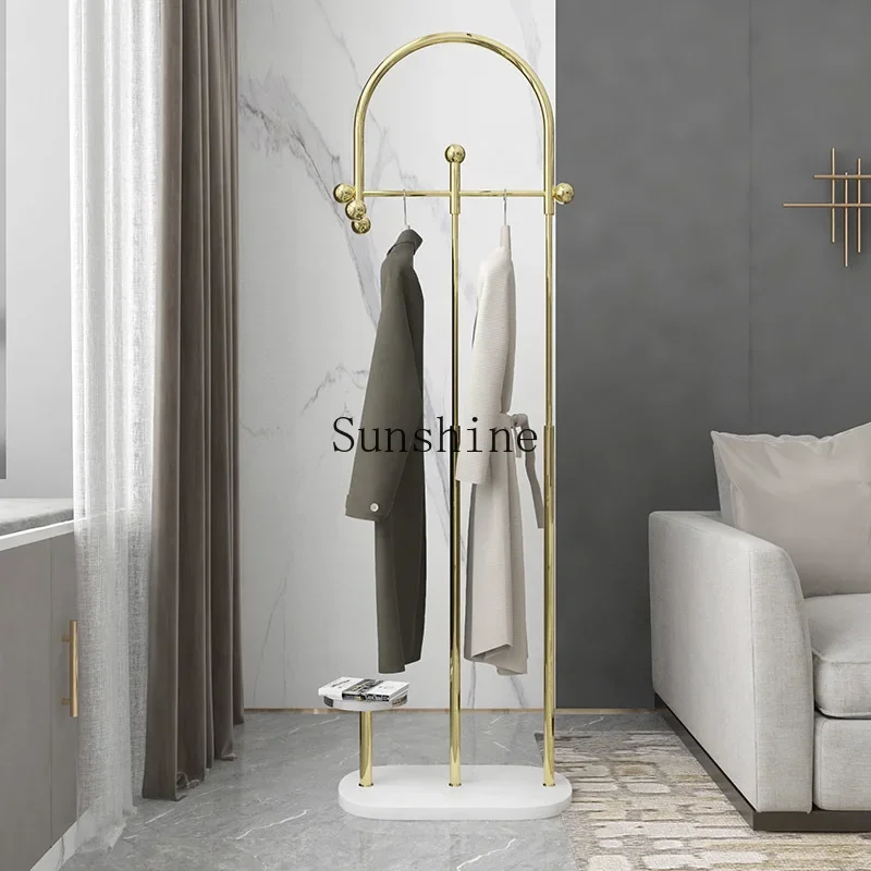 Stainless steel marble hanger floor-to-ceiling bedroom room hanger for clothes