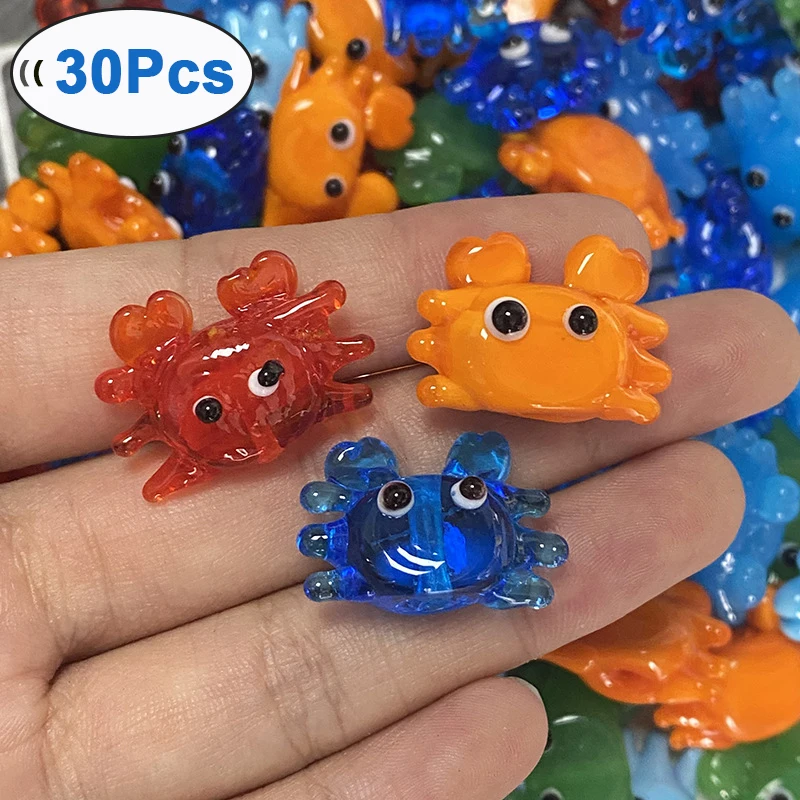 

Wholesale 30Pcs Lampwork Glass Ocean Beads Cute 3D Crab Animals Spacer Beads for DIY Bracelets Neckalce Jewelry Making