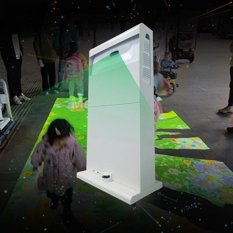 Portable Metal Interactive Floor Projection System 3D Advertising Display Hologram Mobile Floor Projector with 80+ Games