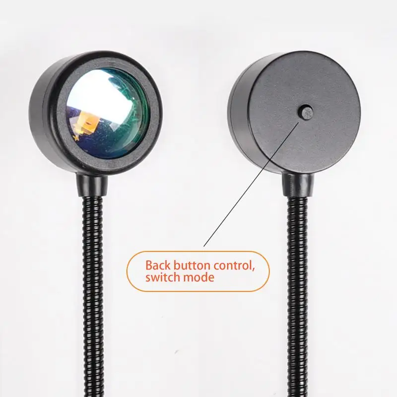 Cabo do telefone móvel Mudando Luzes LED, 7 Cores, USB Rotatable, Luzes LED Strip, Lâmpada Plug, Sunset Light Projector