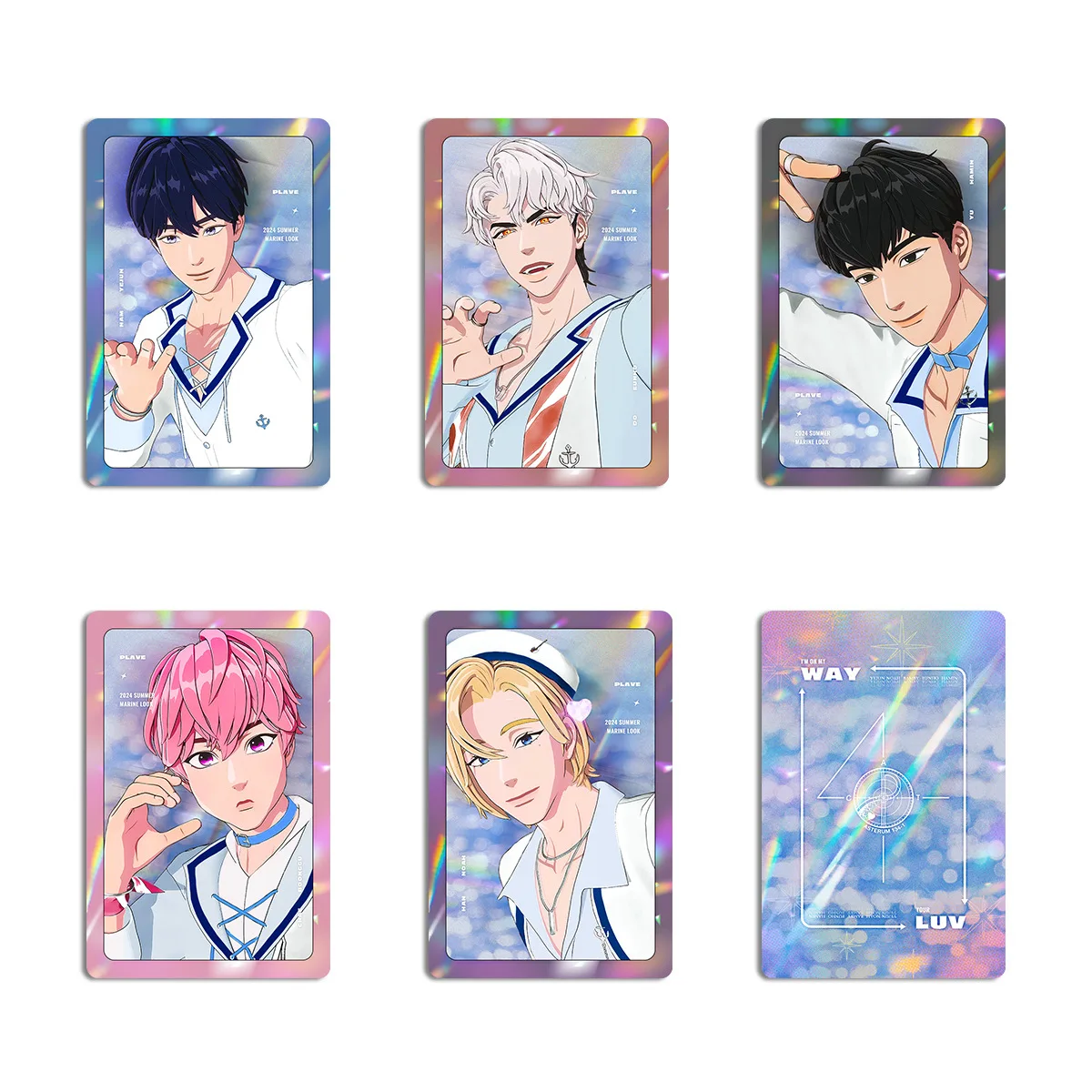 Kpop PLAVE 2024 SUMMER MARINE LOOK Album Lomo Card Pump Up The Volume Album Phorocard PLAVE Fans Two-sided Collection Gift Card