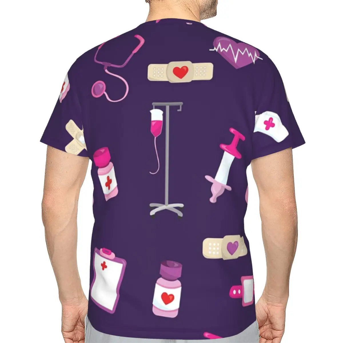 Hospital Medical Pattern Gift For Nursing Nurse 100% Cotton T-Shirt Men'sFashion T Shirts Men Round Neck Short Sleeve