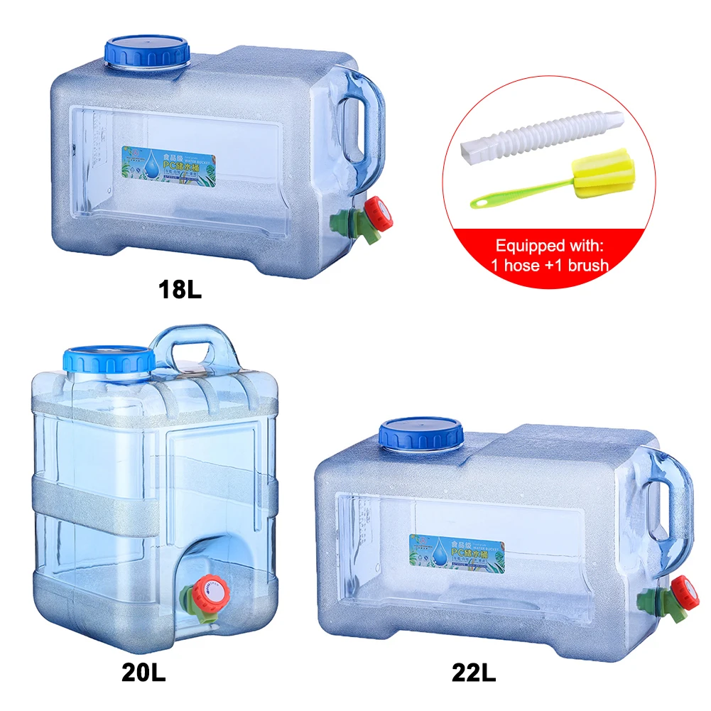 18l 20l 22l Camping Water Bucket Water Storage Water Container with Tap Big Capacity Car Water Tank Food Grade for Picnic Hiking