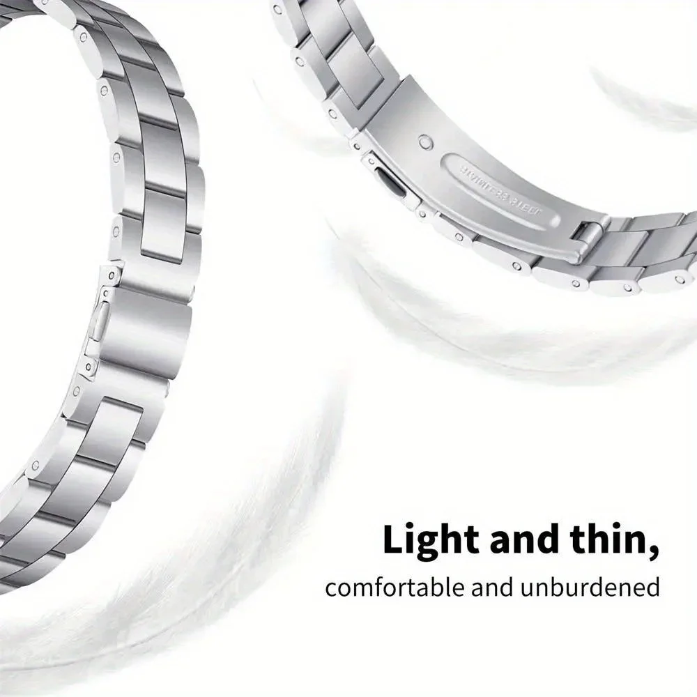 سوار ساعة من الفولاذ المقاوم للصدأ متوافق مع ساعة Apple 38/40/41/42/44/45/49 ملم لسلسلة Iwatch 98765432   حزام نسائي فاخر نحيف