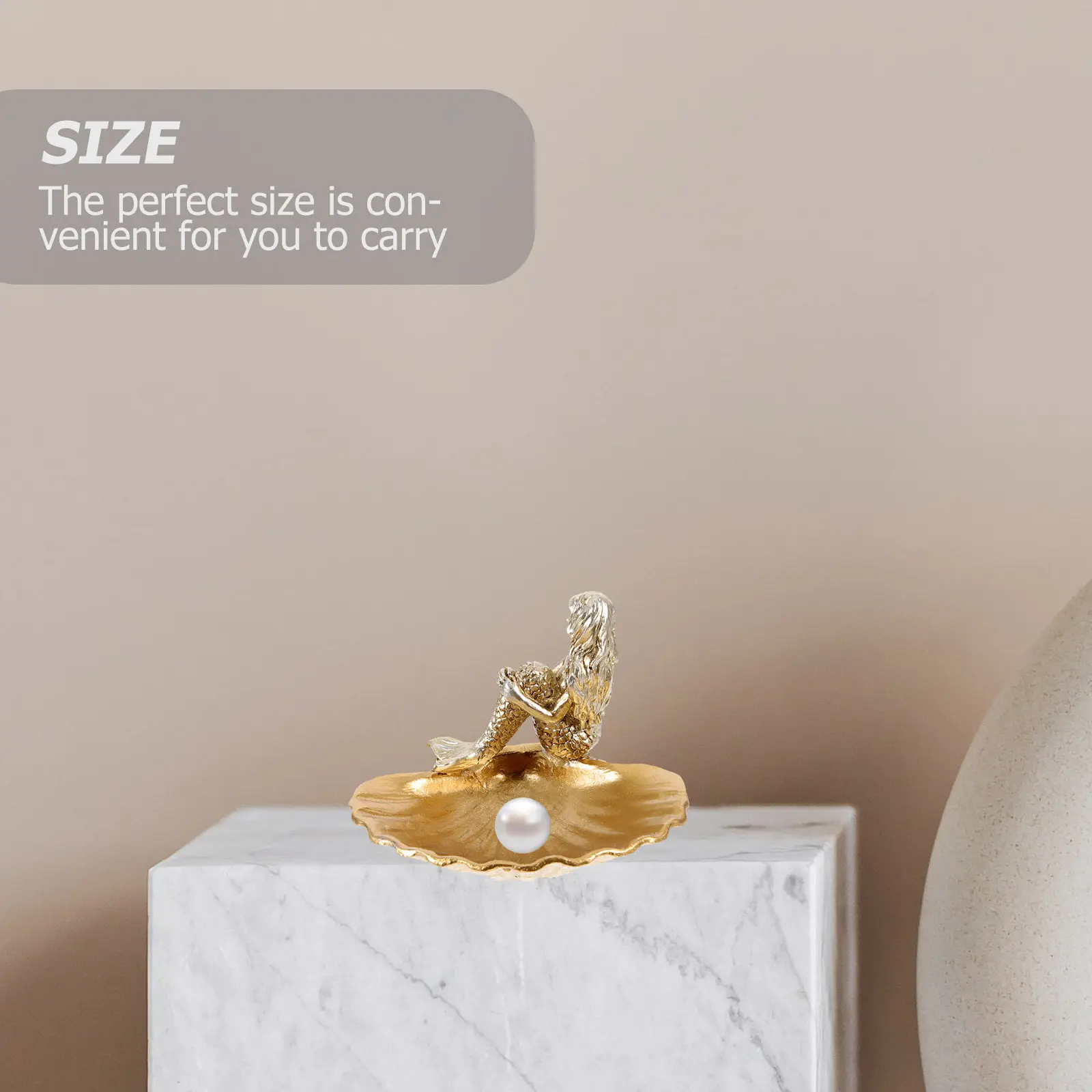 

Jewelry Tray Mermaid Seashell Resin Jewelry Dish Decorative Organizer for Rings Necklaces Dresser Bedroom Bathroom Display