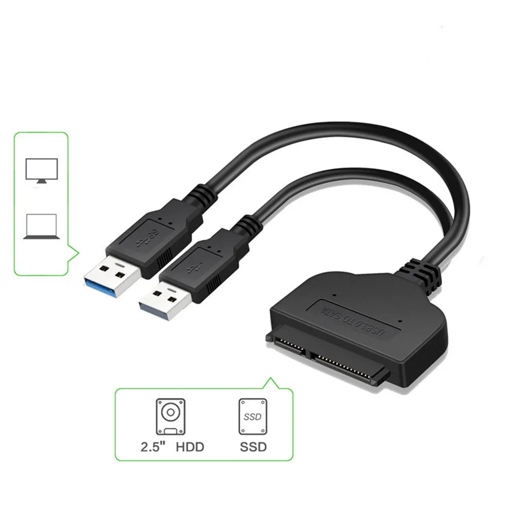 2.5 Inch to USB 3.0 Converter Cable External Hard Disk Adapter High Speed 6Gbps Data Transfer Backup Recovery Imaging