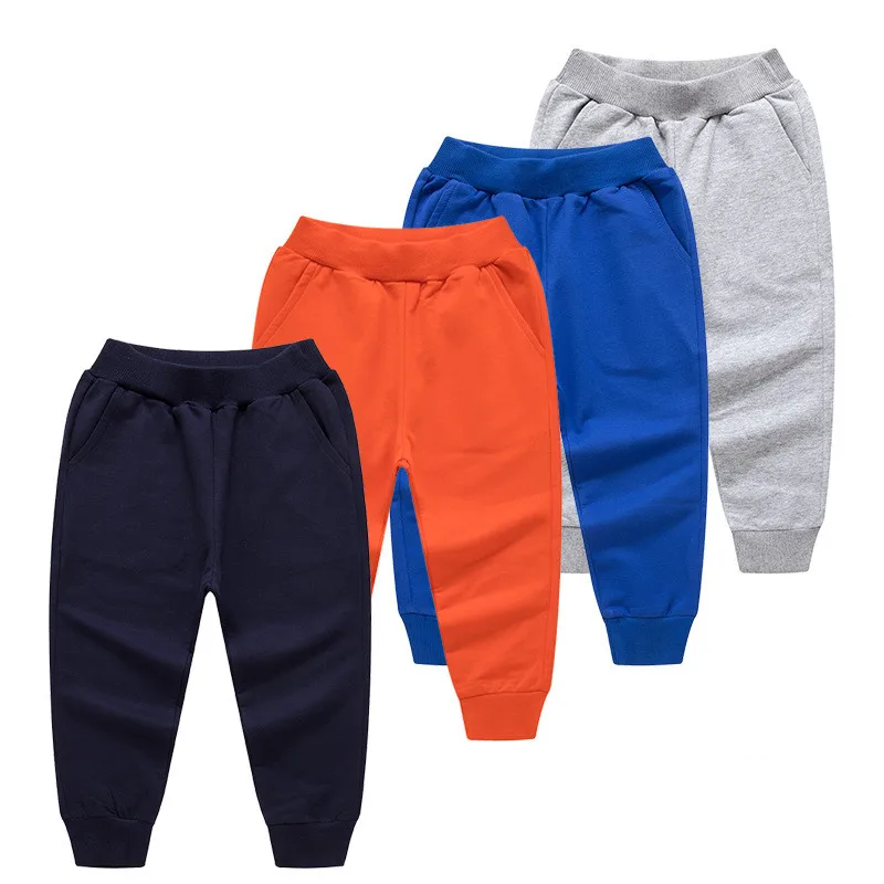 DE PEACH New Baby Girls Boys Solid Color Sweatpants Children Loose Casual Trousers Kids Cotton Pants For Spring Autumn 1-12Years