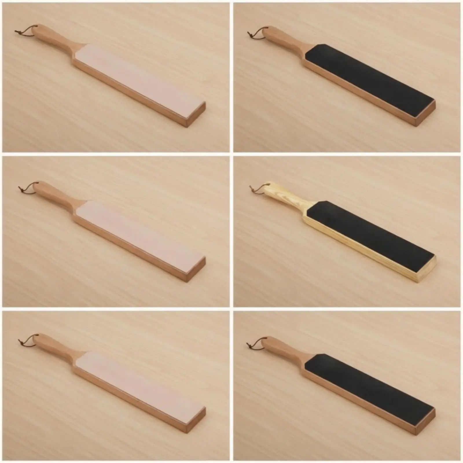 Stropping Board Double-Sided Leather Strop Strop with Handle Handheld Sharpening Tool Ergonomic for Woodworkers, Woodcarving