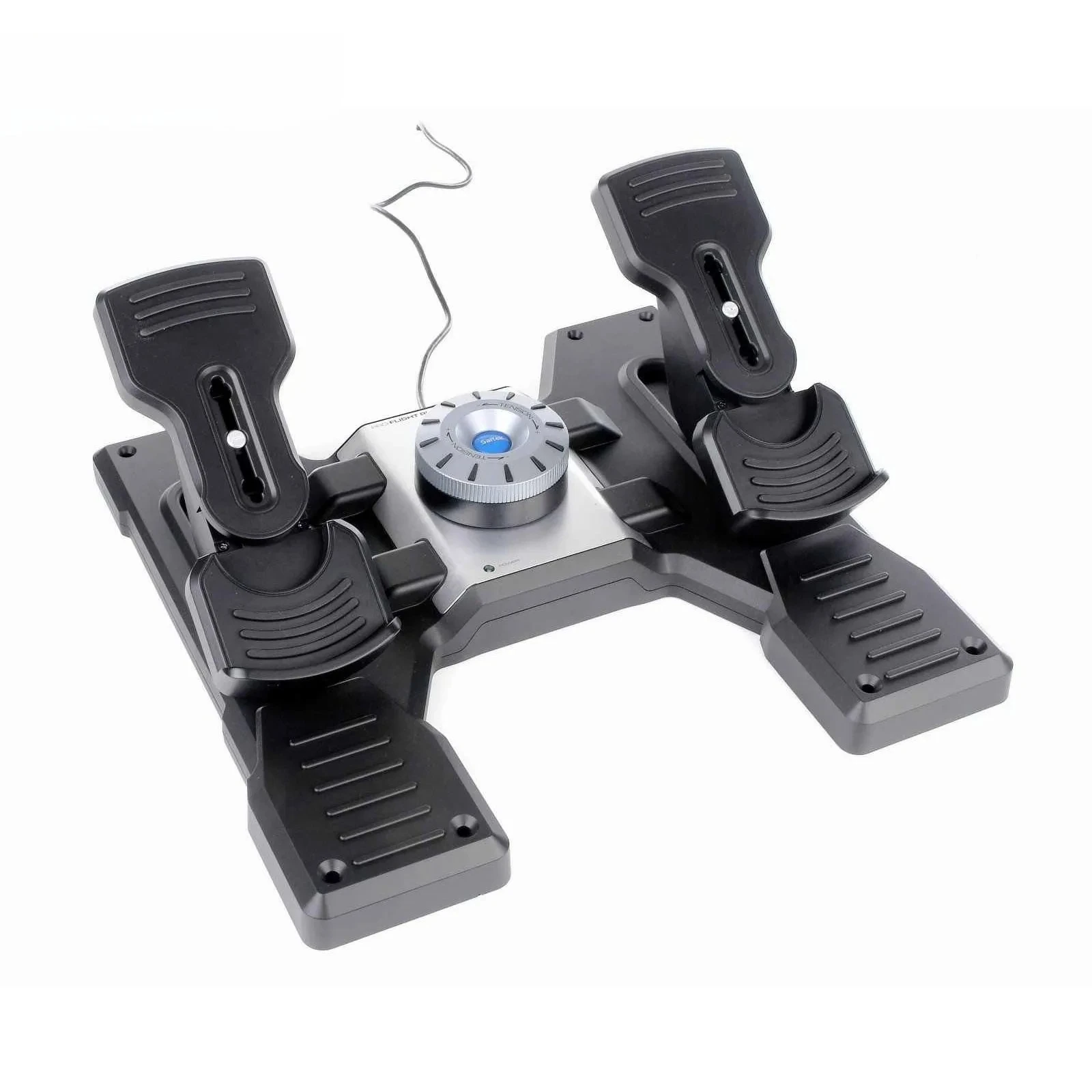 Pedales de timón de vuelo profesionales originales Pedales de vuelo con dial de tensión ajustable para PC Mad Catz Saitek