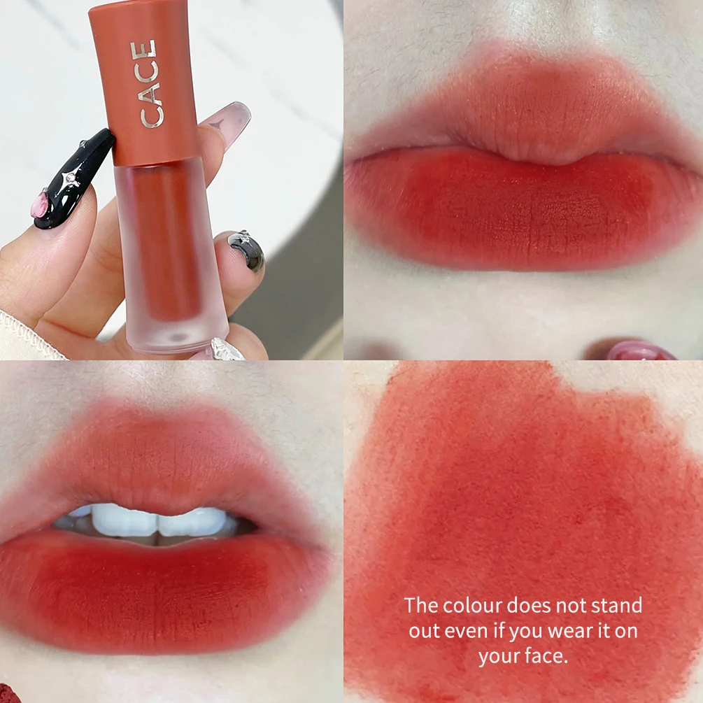 

Sexy Red Lipstick Lip Gloss Makeup Waterproof Velvet Non-stick Cup 6 Colors Lip Tint Matte Long Lasting Liquid Lipstick Cosmetic