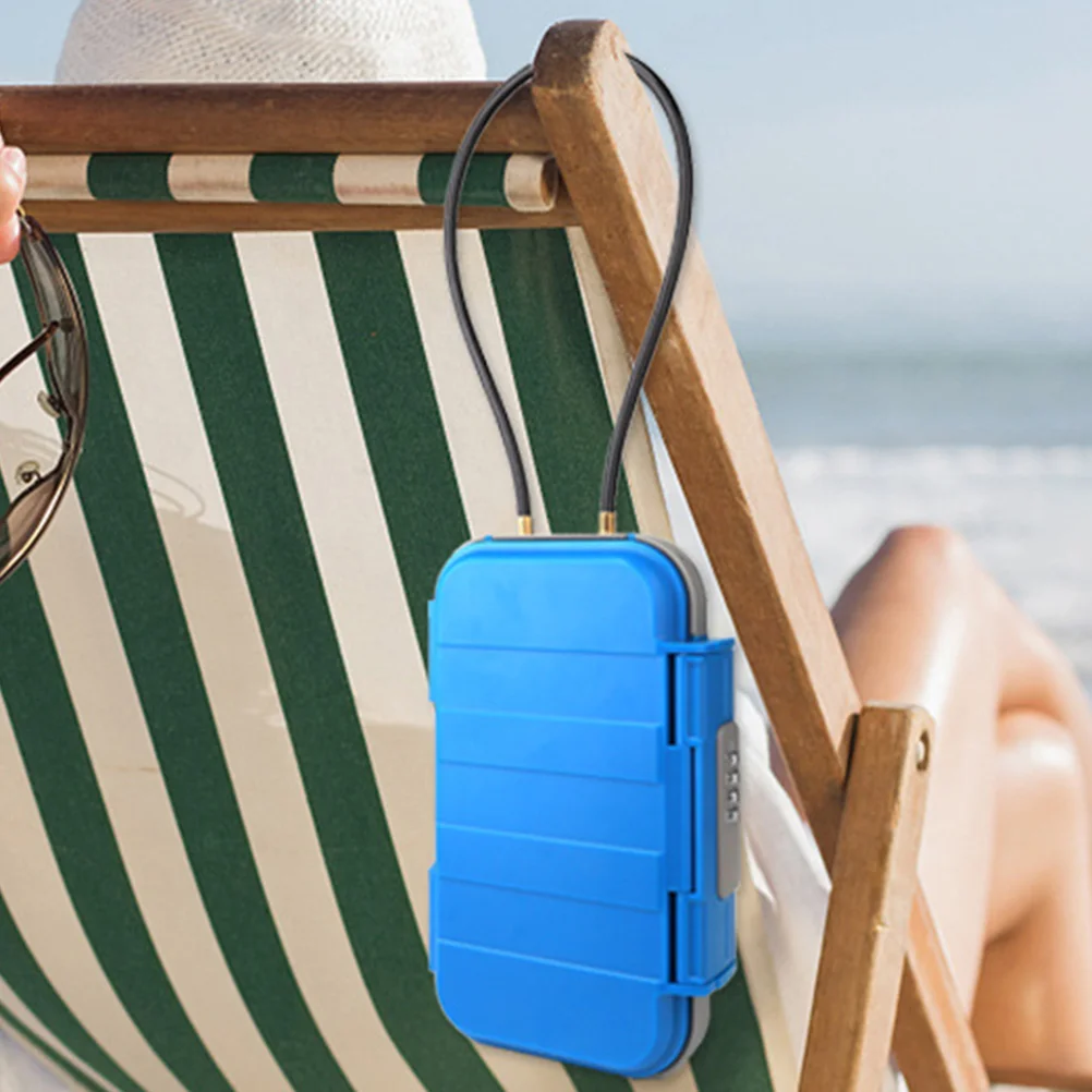 Caixa de armazenamento de praia para viagem, material de escritório, dormitório universitário, suporte seguro para dinheiro para objetos de valor, organizador de flash, estojo estável