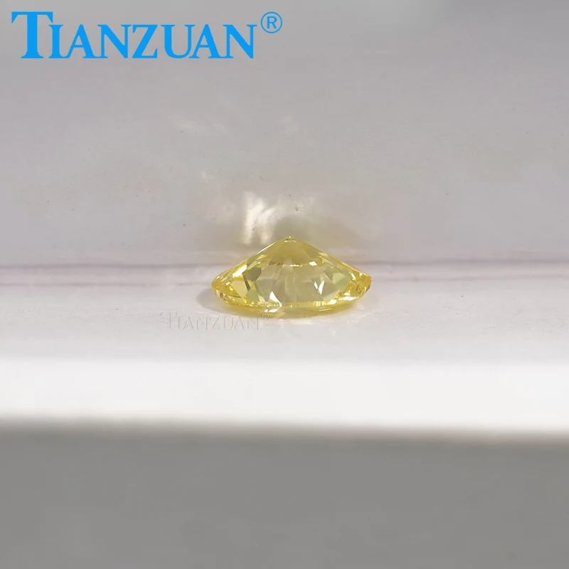 Lab Grown Diamond HPHT Oval Shape Fancy Vivid Yellow Color VVS1 2EX Loose Gemstone Bead with GEMID Certified