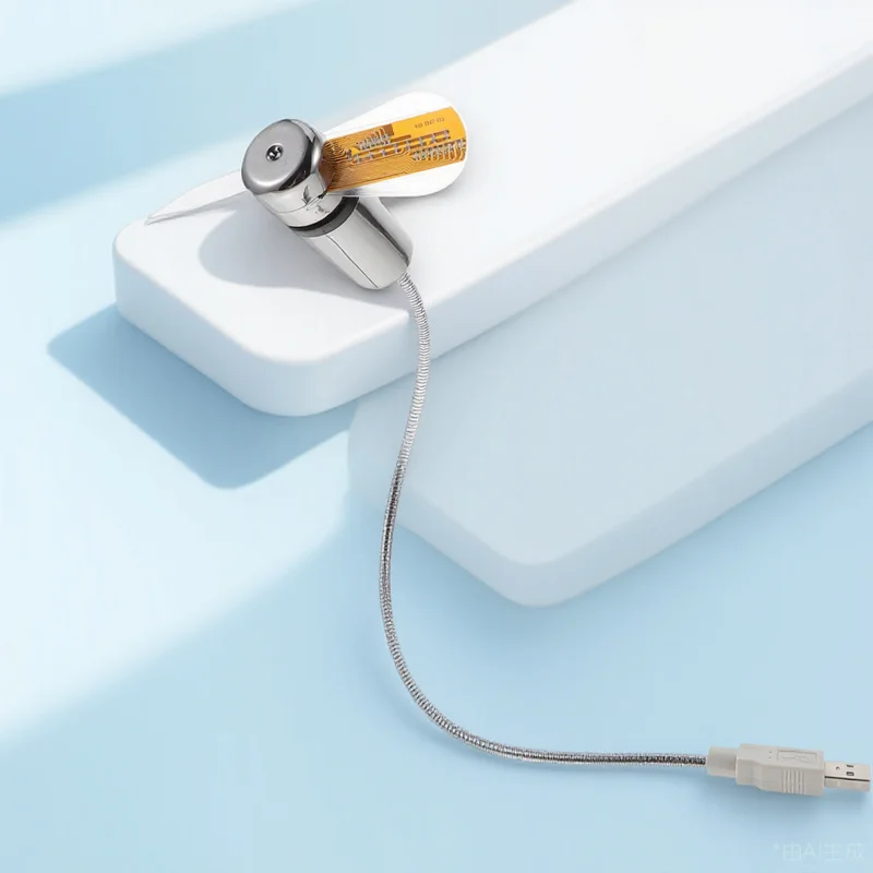 

USB LED Clock Fan Temperature Display Portable Mini Gooseneck Fan Small USB Fans for Computer Cooling Computer Clock